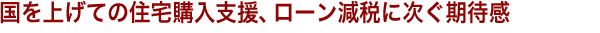 国を上げての住宅購入支援、ローン減税に次ぐ期待感