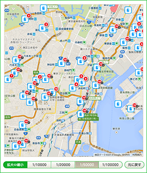 地図を見ながらピンポイントで検索