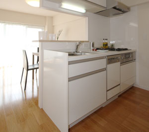 最新式の対面型キッチン