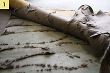 コンクリート床に直接カーペットを貼られている