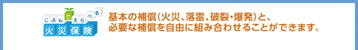 基本の補償と必要な補償を自由に組み合わせることができます。