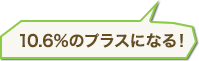 10.6％のプラスになる！