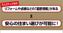 リフォームや点検などの「履歴情報」がある=安心の住まい選びが可能に!