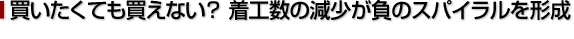 買いたくても買えない？　着工数の減少が負のスパイラルを形成