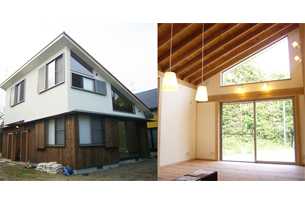 /reform-mitsumori/シンプルだからローコストな木と漆喰の家『１．５階建て住宅』