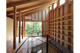 /reform-mitsumori/家のどこからも緑の見える、杉の柱・梁現しの木の家。