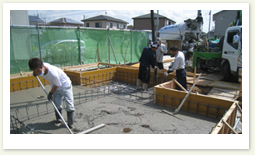 コンクリートスラブ打設