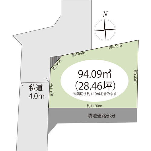 草加市北谷３丁目　建築条件無し売地