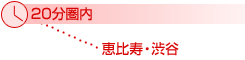 20分圏内・・・恵比寿・渋谷