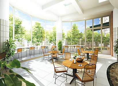 「ティンカーベルカフェ」屋内ラウンジ