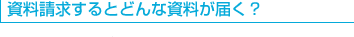 資料請求するとどんな資料が届く？