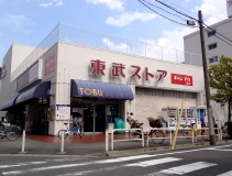 東武ストアなど、現地から徒歩10分圏内に4つのスーパーがある