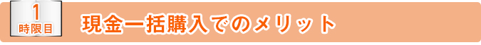 現金一括購入でのメリット