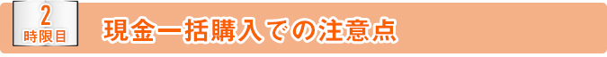 現金一括購入での注意点
