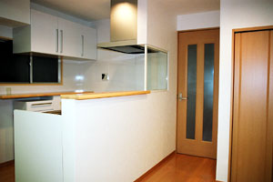 家事台も付いたキッチン