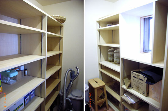 1階キッチン隣にある食品庫