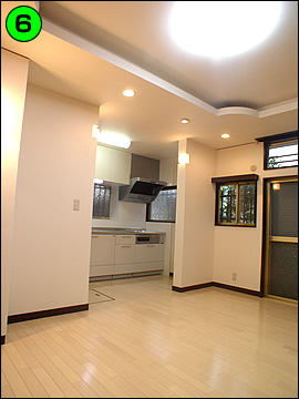 独立キッチンと食事室、2つに分かれた部屋を大きなLDKへ。