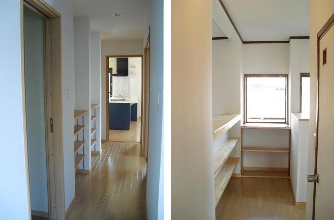 どちらにも本棚を設置しています