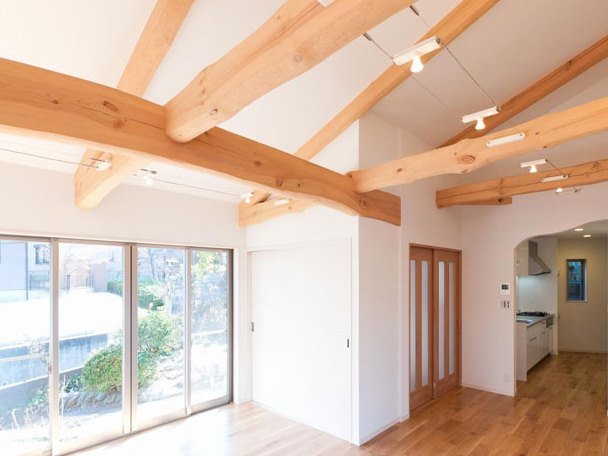 一風変わったデザインの照明は、ワイヤー照明