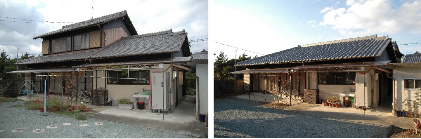 二階建て住宅を平屋にリフォーム