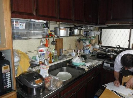 以前はL型のキッチンでした