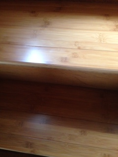 階段も 竹を貼り、リホームです