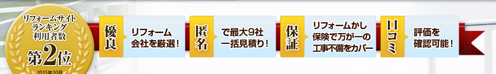 安心 リフォームサイトランキング入賞