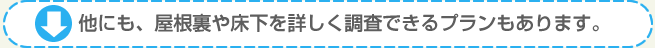他にも、屋根裏や床下を詳しく調査できるプランもあります。