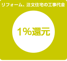 リフォーム・注文住宅の工事費用1%還元