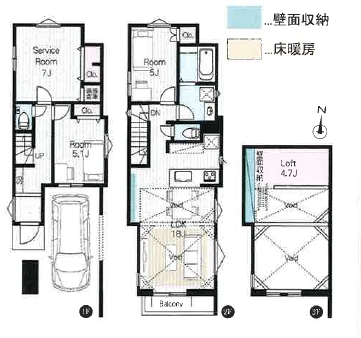 杉並区今川３丁目　新築戸建て　３号棟