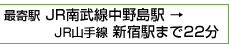 最寄駅 JR南武線中野島駅 → JR山手線 新宿駅まで22分
