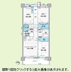 間取り図をクリックすると拡大画像が表示されます。