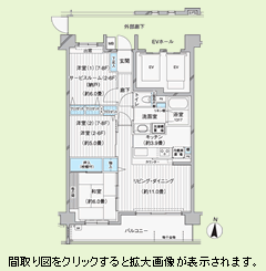 間取り図をクリックすると拡大画像が表示されます。
