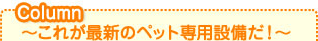 column ～これが最新のペット専用設備だ!～